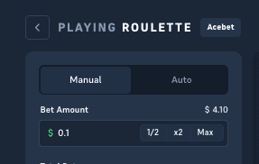 Roulette-Tableau von Acebet mit platzierten Chips